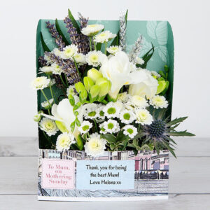 Mother's Day Flowers with White Lisianthus, Berry Jewels, Aromatic Rosemary and Ornithogalum